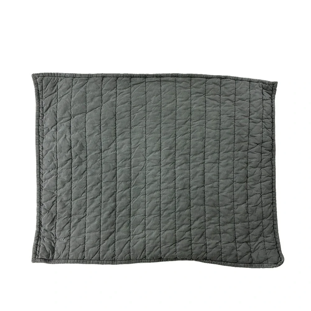 West Elm Quilted Standard Pillow Sham Gray 20x26 Minimalist Modern Quiet Luxury